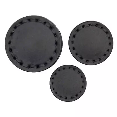 BLACK LEATHER LOOK SHANK BUTTONS 15mm 18mm 20mm And 23mm • £2.59