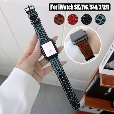 $22.99 • Buy Luxury Leather Strap Watch Band 49mm Series 8 7 6 SE For Apple IWatch Wristband