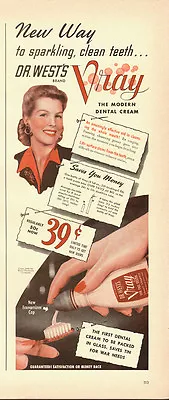 1942 Vintage Ad For Dr.West's Vray Dental Cream (082213) • $7.30