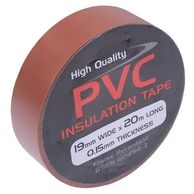 19mm X 20m Brown PVC Insulation Tape • £2.49