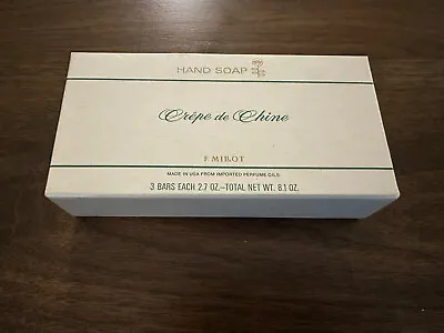 NEW SEALED BOX Of Crepe De Chine F. MILLOT Vintage Bath Soap 2.7 Oz Each-3 Bars • $35