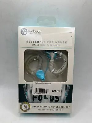 Yurbuds Focus In-Ear Sport Wired Headphones - Aqua Blue/White • $19.75