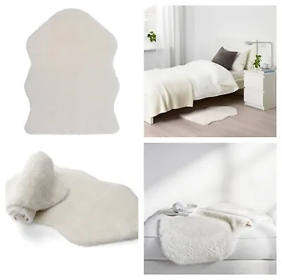 TOFTLUND Faux Sheepskin Rug High Pile Soft Cozy Throw Bedroom White 55x85 Cm • £21.37