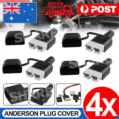 4x Waterproof 50A Anderson Plug Dust Cable Sheath Cover Black With Cap NEW • $9.85