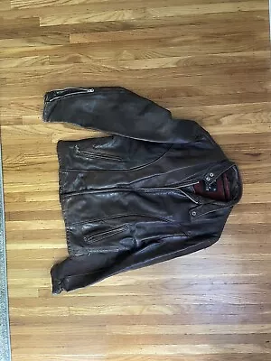 Vintage Lesco Leather Motorcycle Jacket Size 40 Mens Zipper • $100