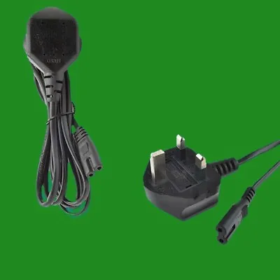 Maplin 2m Black Power Lead / Mains Cable Figure Of 8 IEC C7 Connector 3 Pin Plug • £6.99