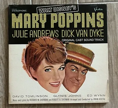 Mary Poppins Original Soundtrack Disney/Vista Stereo 1964 Julie Andrews Vinyl LP • $11.95