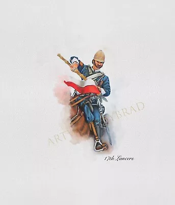 17th Lancer On Horse Digital Print Front View Zulu War • £24