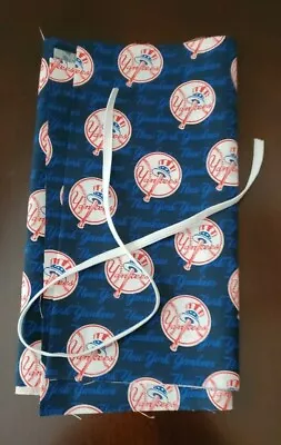 Mlb New York Yanks Team 100% Cotton Fabric 1/4 Yard 9x44   W/21  Of Elastic Band • $3.99