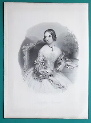 LADY JANE BOUVERIE Of Queen Victoria Royal Court - SUPERB 1840 Antique Print • $29.97