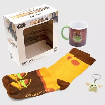 Star Wars Mandalorian Mug Sock And Baby Yoda Key Chain Gift Bundle New • $8.99