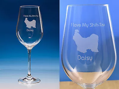 £20.70 • Buy Shih Tzu Personalised Engraved Large Fine Quality Wine Glass Dog Lover Gift
