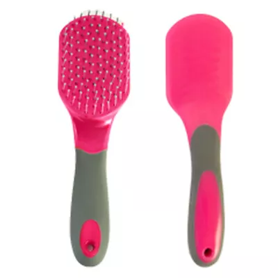 24AI Hilason Soft Touch Two Tone Horse Mane & Tail Brush Rose • $24.15