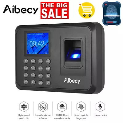 £36.05 • Buy Biometric Fingerprint Attendance Machine Time Clock Checking-in Office Recorder