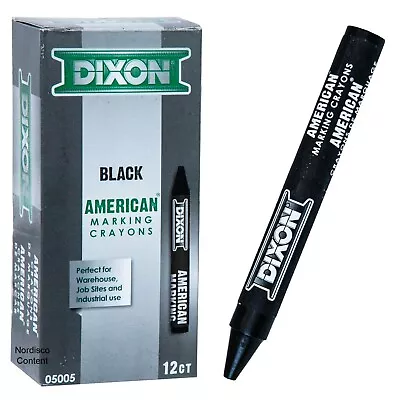 Dixon 05005 American Marking Crayons Black 5  Length Box Of 12 • $9.99