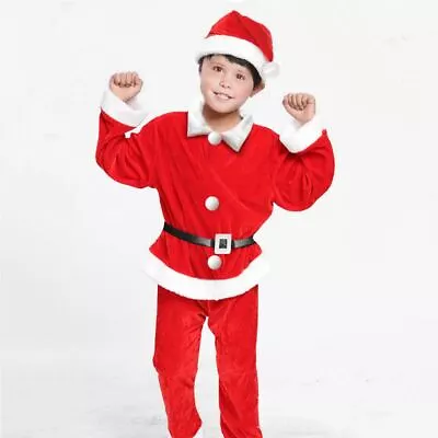 Kids Father Santa Suit Christmas Fancy Dress Outfit Boys Costume Festive Party  • £8.79