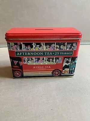 Vintage Ahmad Tea London Afternoon Tea  Double Decker Bus Tin Money Box • £4.99