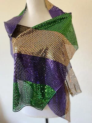 Mardi Gras Sequin Splash Party Scarf • $29.99