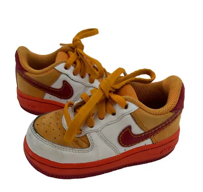 Toddler 6C Nike Air Force 1 TD Low Sneaker Orange Red • $11.99
