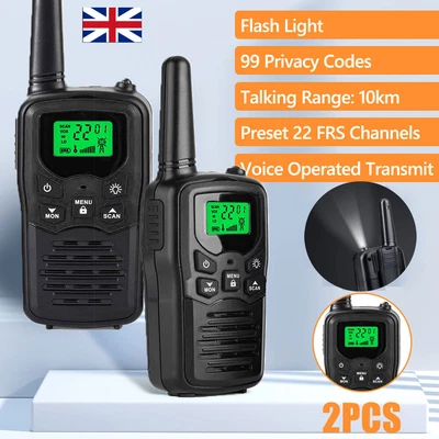 $38.17 • Buy 2X Walkie Talkies 22CH Handheld Interphone 2Way Radio 10KM Long Range Talky