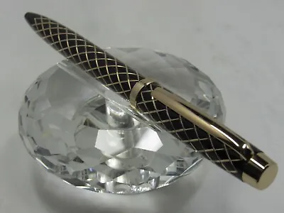 Gorgeous High Quality Montefiore Etched Gold And Black Twist Ball Point Pen • $57.99