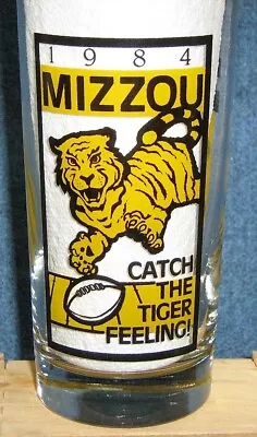 1984 Mizzou Tigers Drink Glass  University Of Missouri Schedule On Glass MFA Oil • $26