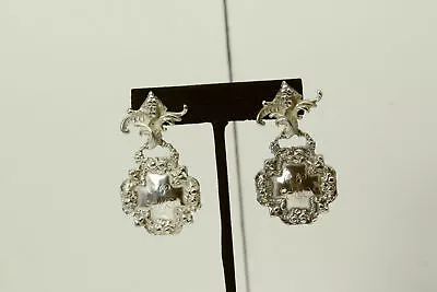 Silver T.Foree Cherub Angel Dangle Engraved Luggage Tag Earrings 29.4G(EAR5240) • $71.10