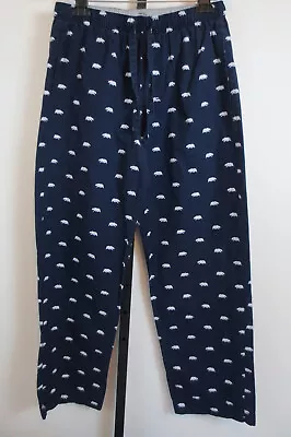 Gap Pajama Lounge Pants Mens Size Medium 32-34 Navy Blue White Bear Print • $16.09