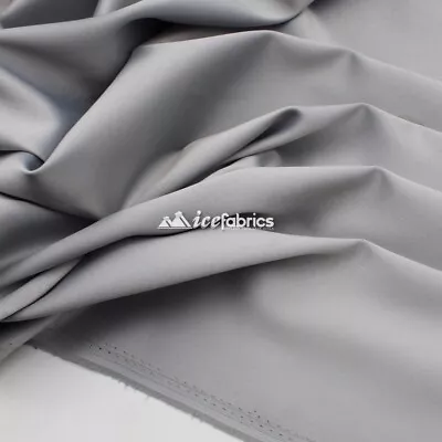 £24.59 • Buy Silver_  Armani Stretch Silky Satin Fabric Sold By The Yard_ Heavy Thick _