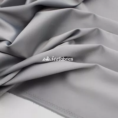 £24.19 • Buy Silver_  Armani Stretch Silky Satin Fabric Sold By The Yard_ Heavy Thick _