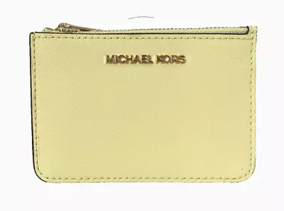 New Michael Kors Jet Set Travel Small TZ Coin Pouch With ID Leather Buttercup • $44.90