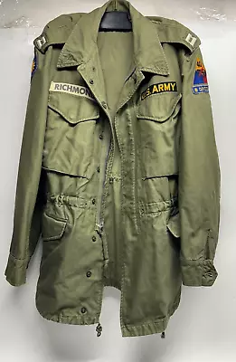 Vintage US Military Coat Cotton Wind Resistant Sateen OG-107 Jacket Small Regula • $99.99