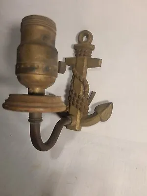 Vintage Nautical Anchor Wall Sconce Old Cast Steel Painted  Leviton  Petite • $45
