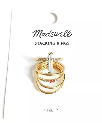 Madewell Twinklelight Stacking Ring Set Of Five Size 7 Vintage Gold New With Tag • $32