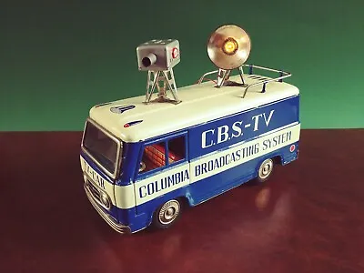 Very Rare 1960's Marusan Japan Tin Friction CBS TV Television Truck Tinplate • $1200