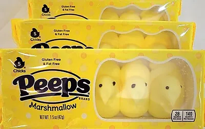 Candy Easter Peeps Chicks Yellow 3 Pkgs; 5 Chicks Per Pkg • $8.75