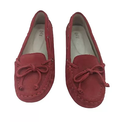 J. Jill  Driving Loafer Suede Leather Flats Red Size 7 • $24.99