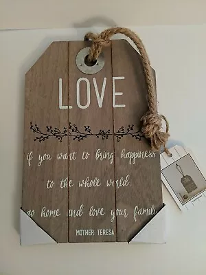 Farmhouse Love-Family-by Mother Teresa- Sign With Hanger 8x12 Wood Based Panel • $13.50