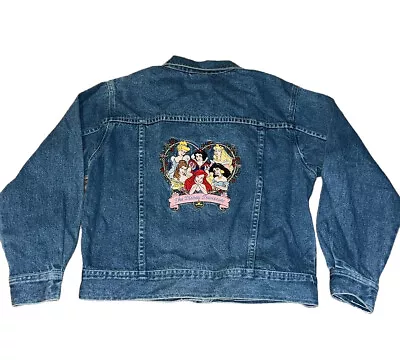 $40 • Buy Vintage 1990s Disney Catalog Size Large - Disney Princess Denim Jacket Kids!!