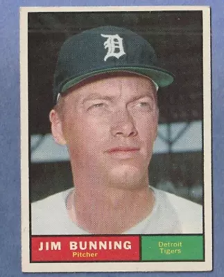 1961 TOPPS  JIM BUNNING  #490 NRMT  W/faint Lower Left Corner Crease TIGERS HOF • $0.99