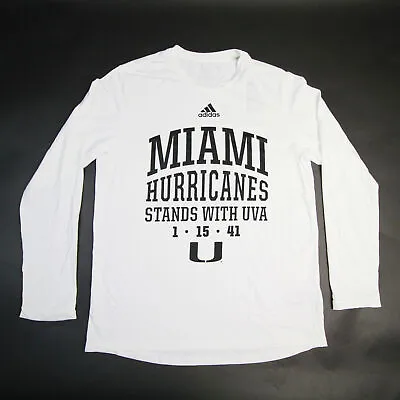 Miami Hurricanes Adidas Aeroready Long Sleeve Shirt Men's White New • $9.30