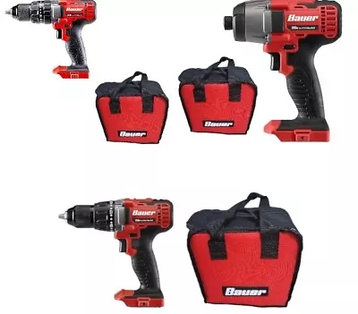 Limited Time BAUER Bundle 20V (Drill/Driver Hammer Drill/Driver & Hex Compact) • $79.99