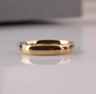 £3.99 • Buy 18K Gold Plated Stainless Steel Plain Wedding Engagement Ring Bands Sizes 6-13