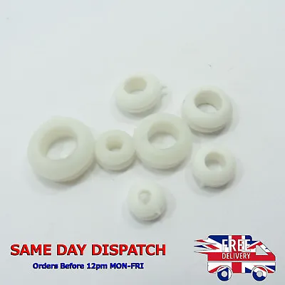 Double Sided Open Rubber White Grommets Cable Ring White • £2.07