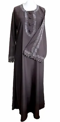 Lace Rhinestone Abaya Kaftan Hijab Burqa Modest Dress Umrah Eid Party Weddings • £25