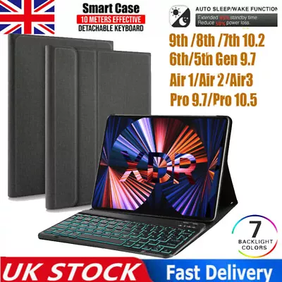 Leather Smart Case With Wireless Bluetooth Keyboard For IPad 7th 8th Generation • £25.11
