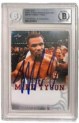 Mike Tyson Signed Leaf Trading Card #SEMT3 Beckett BAS Authentic • $198.79