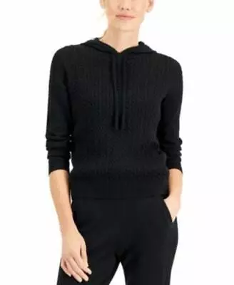 MSRP $70 Charter Club Hooded Cable-Knit Sweater Deep Black Size 2XL • $16.19