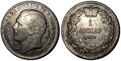 1 Dinar 1879 Milan Obrenović IV. Serbia • £40.50