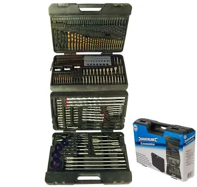 Silverline 204pc Drill Bit Set HSS Masonry Screwdriver Wood Hole Saw Bits 868762 • £48.29